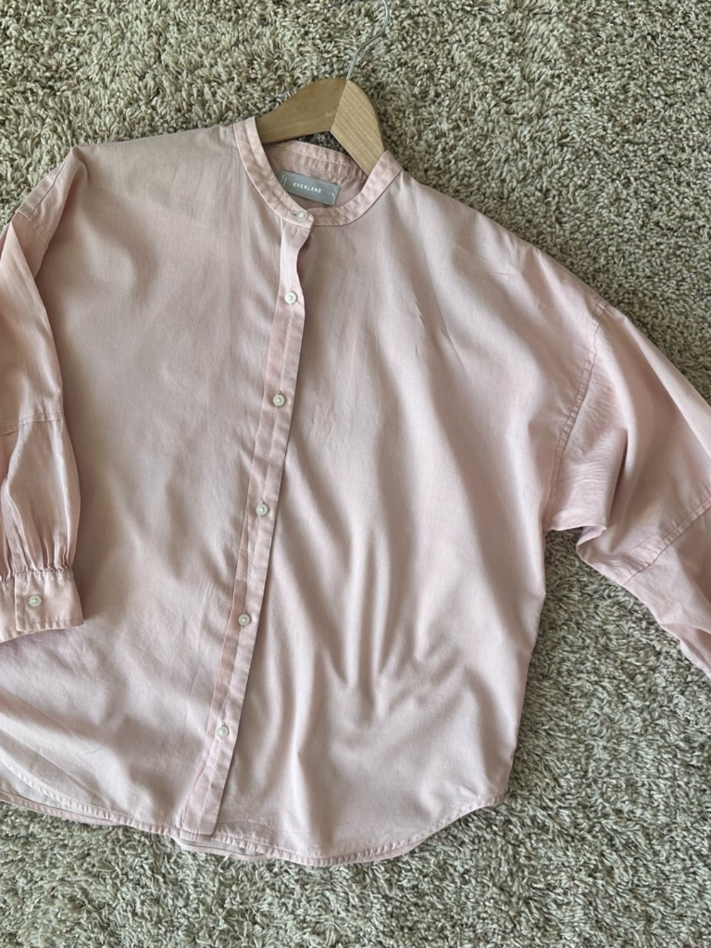 Everlane Women's Light Pink Button-Up Shirt